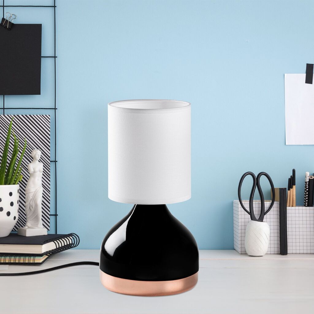 Opviq Stona lampa 8013, 17x17x33 cm, IP20, Crno-bijela