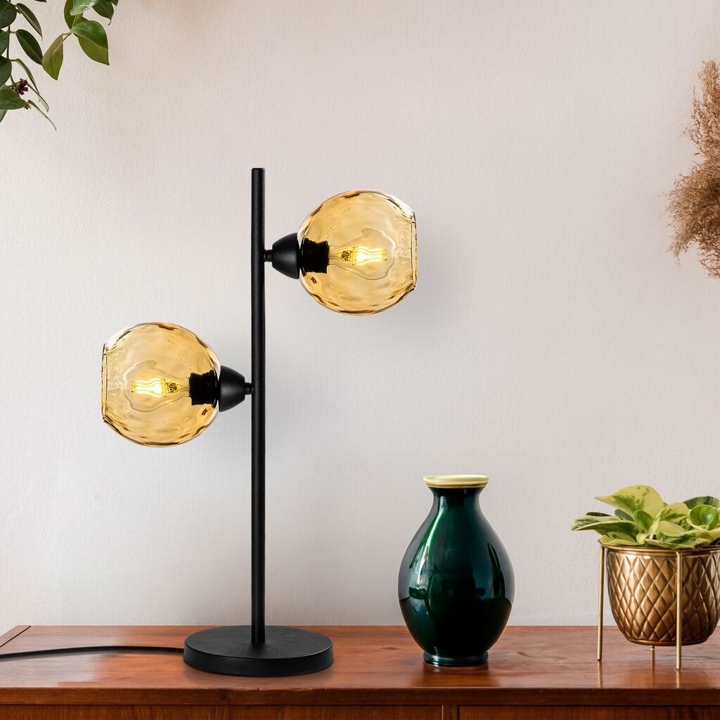 Opviq Stona lampa Benek-15-14554, 36x18x58 cm, IP20, Crno-žuta