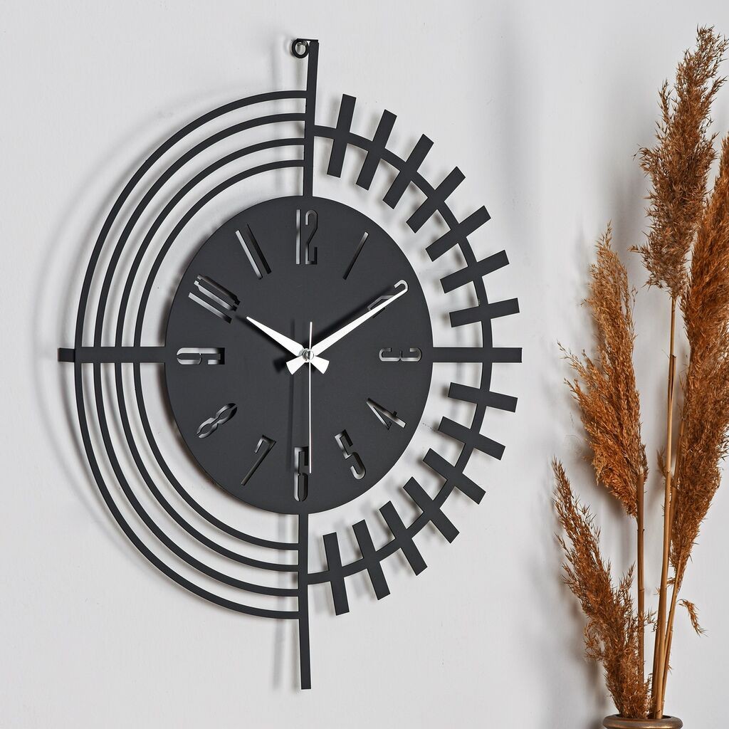 Zidni sat Wallity Dubai, 50x50 cm, crni