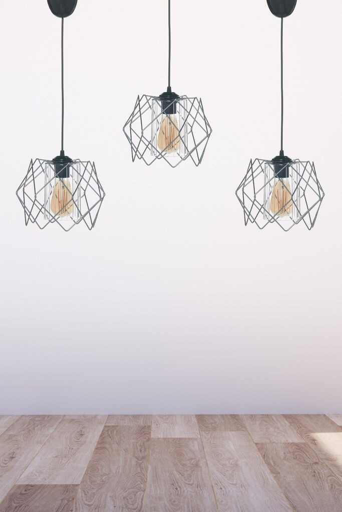 Opviq Luster LB028x3, 23,5 cm, IP20, Crna i srebrna boja