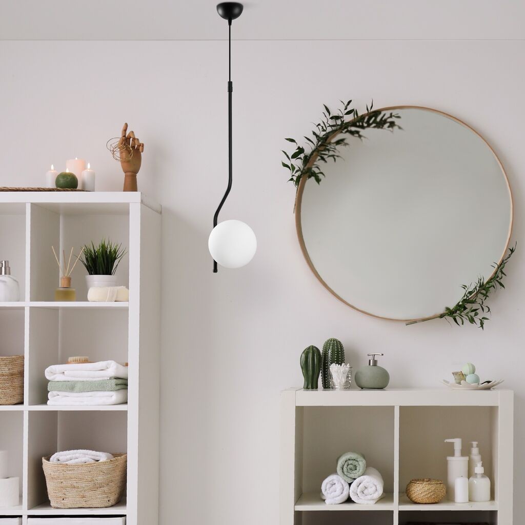 Opviq Luster Tulip-13818, 15cm, IP20, Bijelo-crna