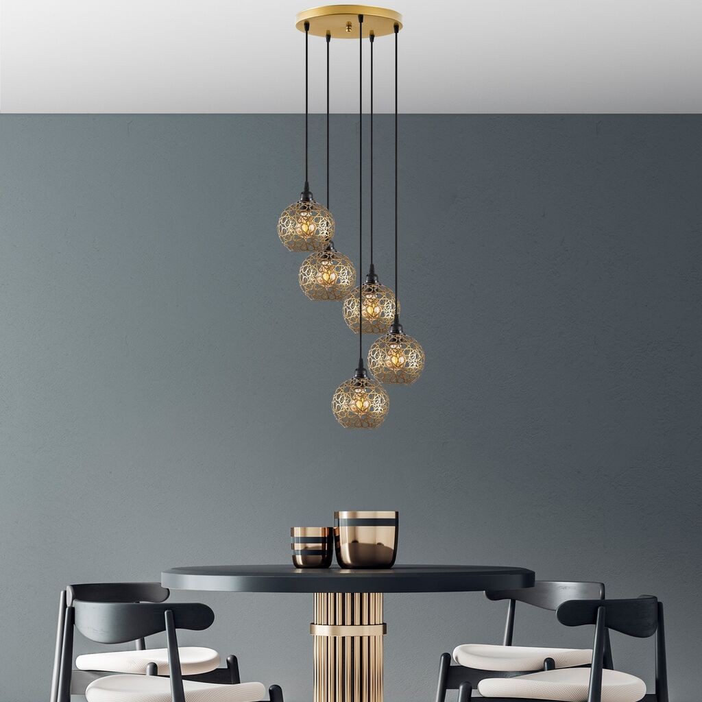 Opviq Luster Selcuklu-Mr-790-1, 60x60x111cm, IP20, Zlatna boja