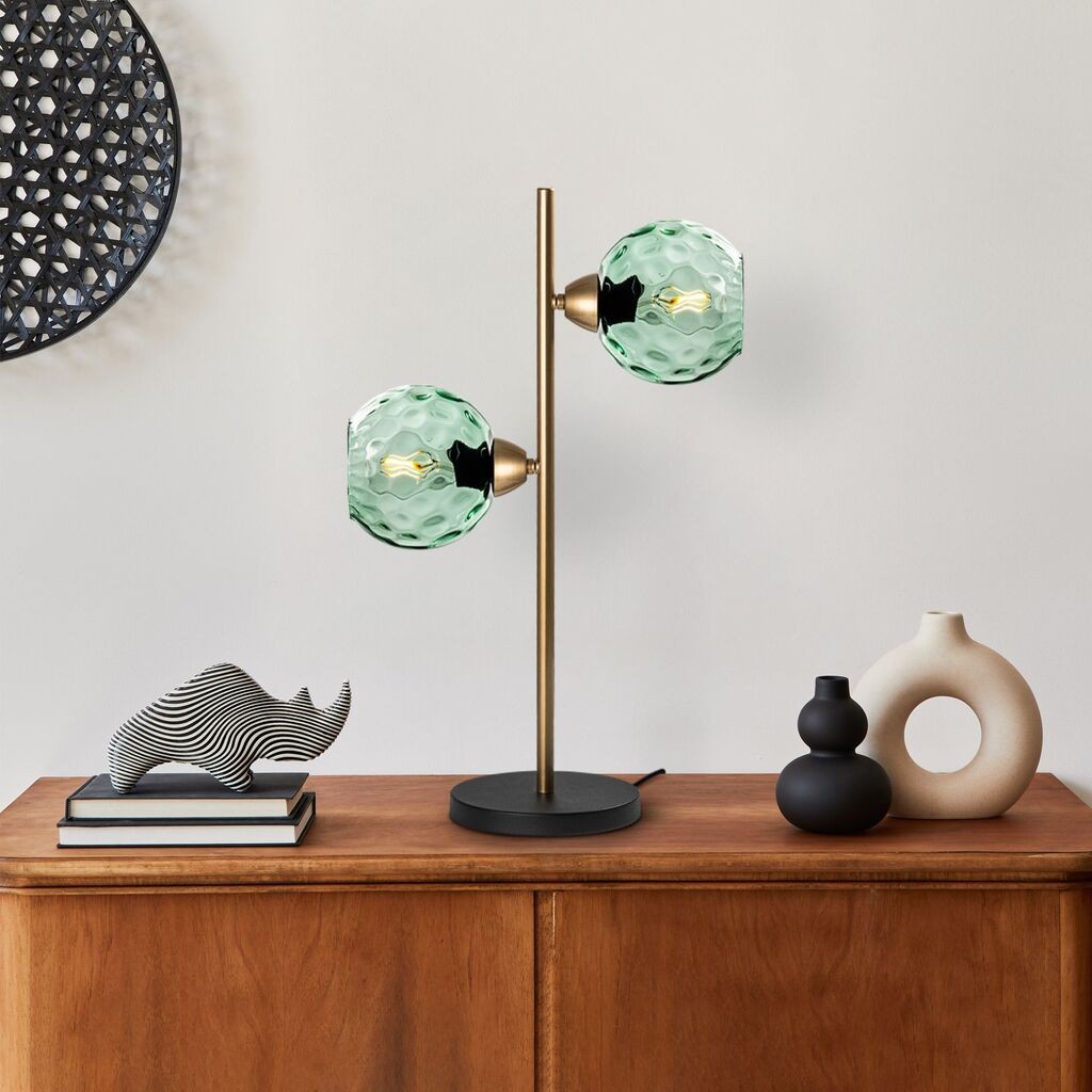 Opviq Stona lampa Benek-15-14565, 36x18x58 cm, IP20, Zlatno-zelena boja