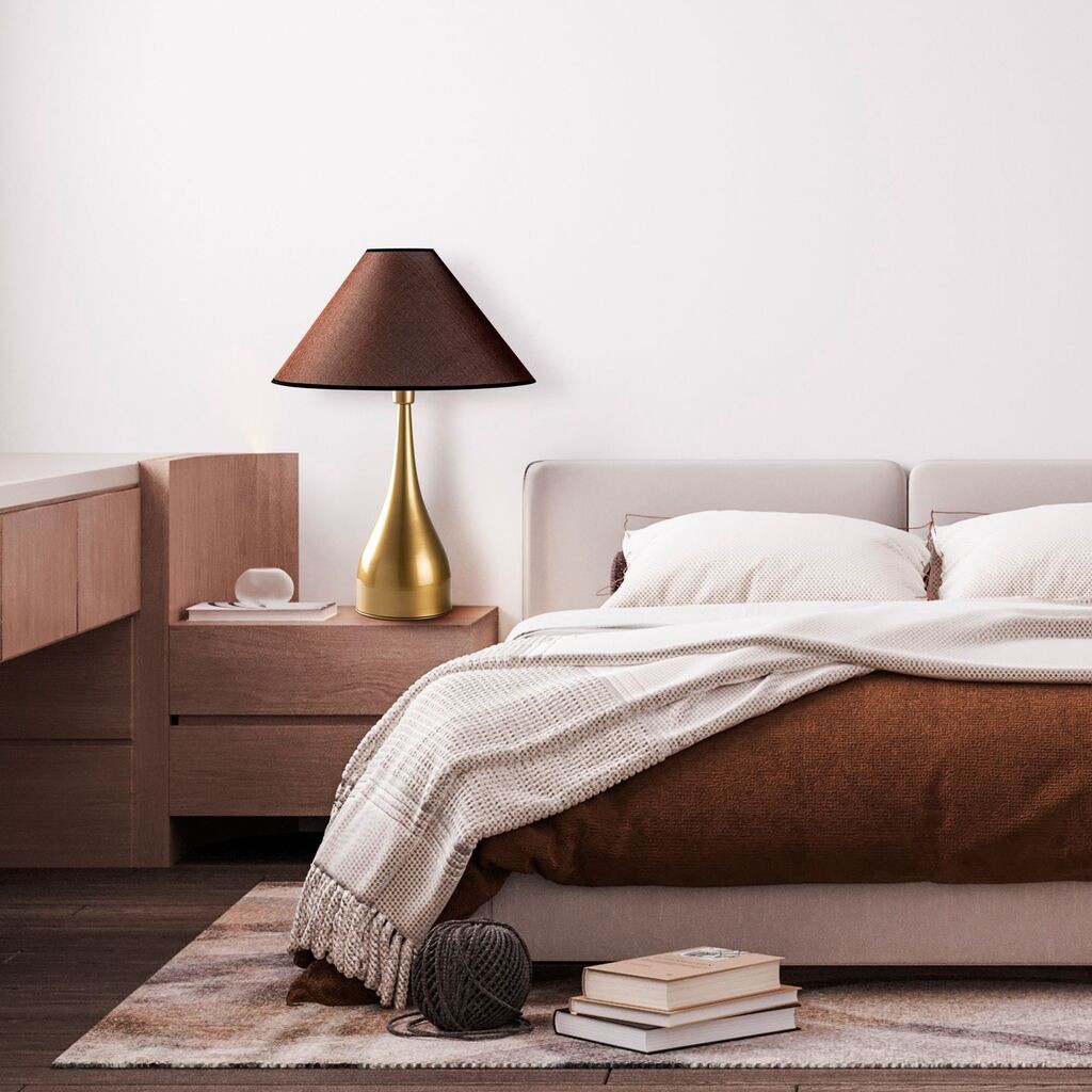 Opviq Stona lampa Luna-15274, 50x50x68 cm, IP20, Smeđe-zlatna boja