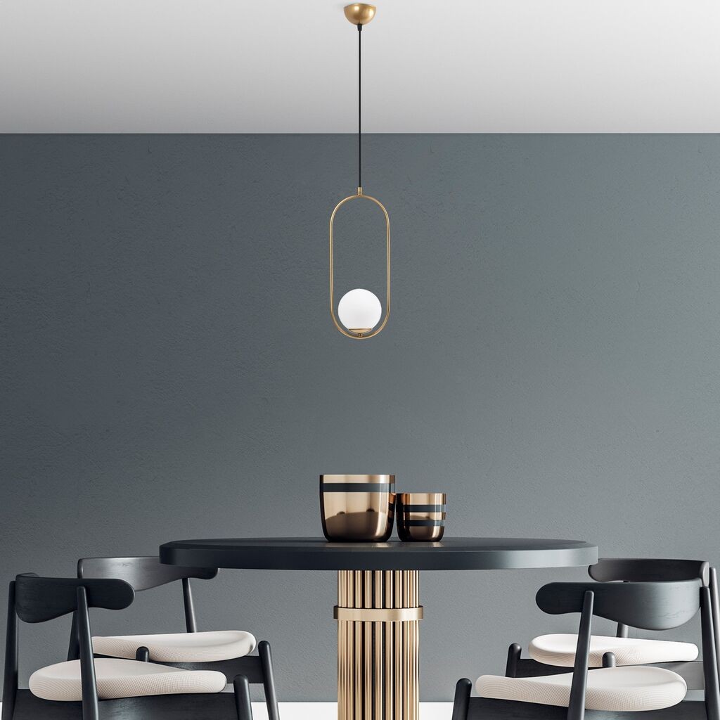 Opviq Luster Mudoni-Mr-837-1, 15cm, IP20, Bijelo-zlatna boja