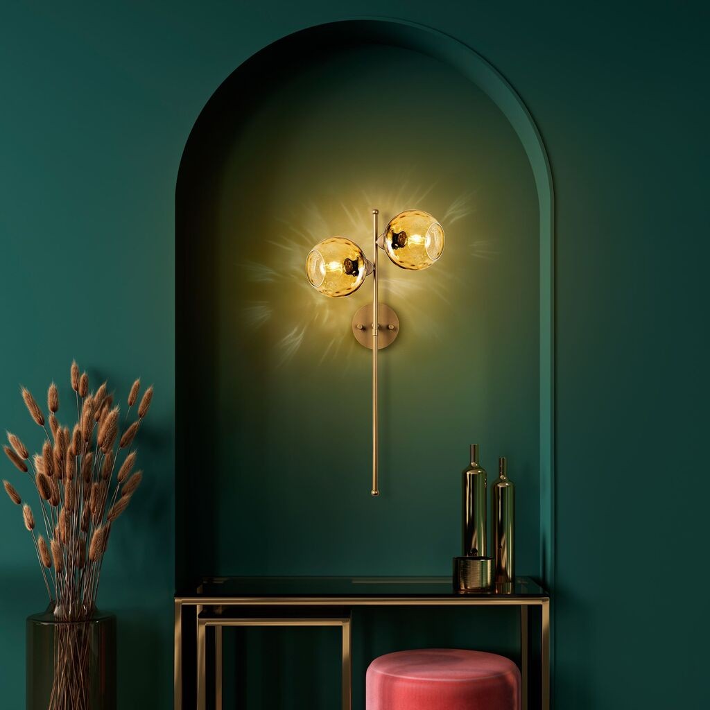 Opviq Zidna lampa Benek-15-14424, 35x25x72cm, IP20, Zlatna boja