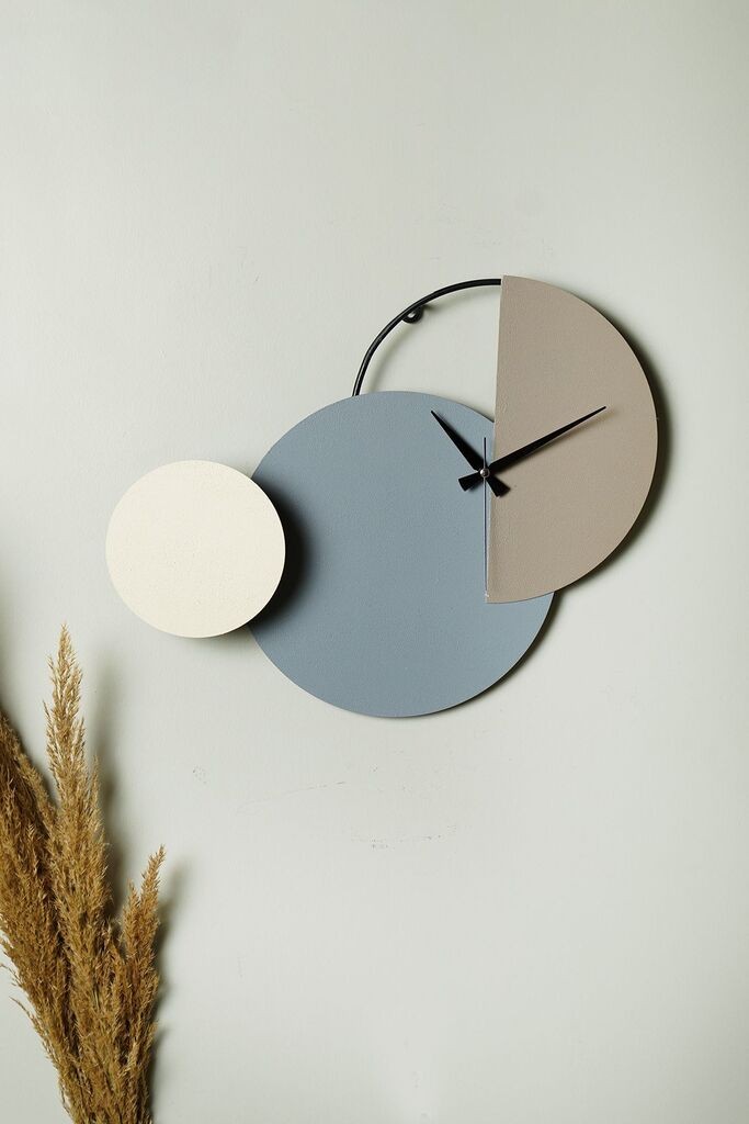 Zidni sat Wallity Myk2097-20, 47x31 cm, Plavo-bež