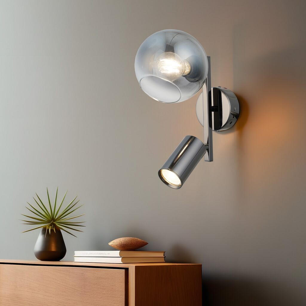 Opviq Zidna lampa Zerde-87-29, O14, 12cm, IP20, Srebrna boja