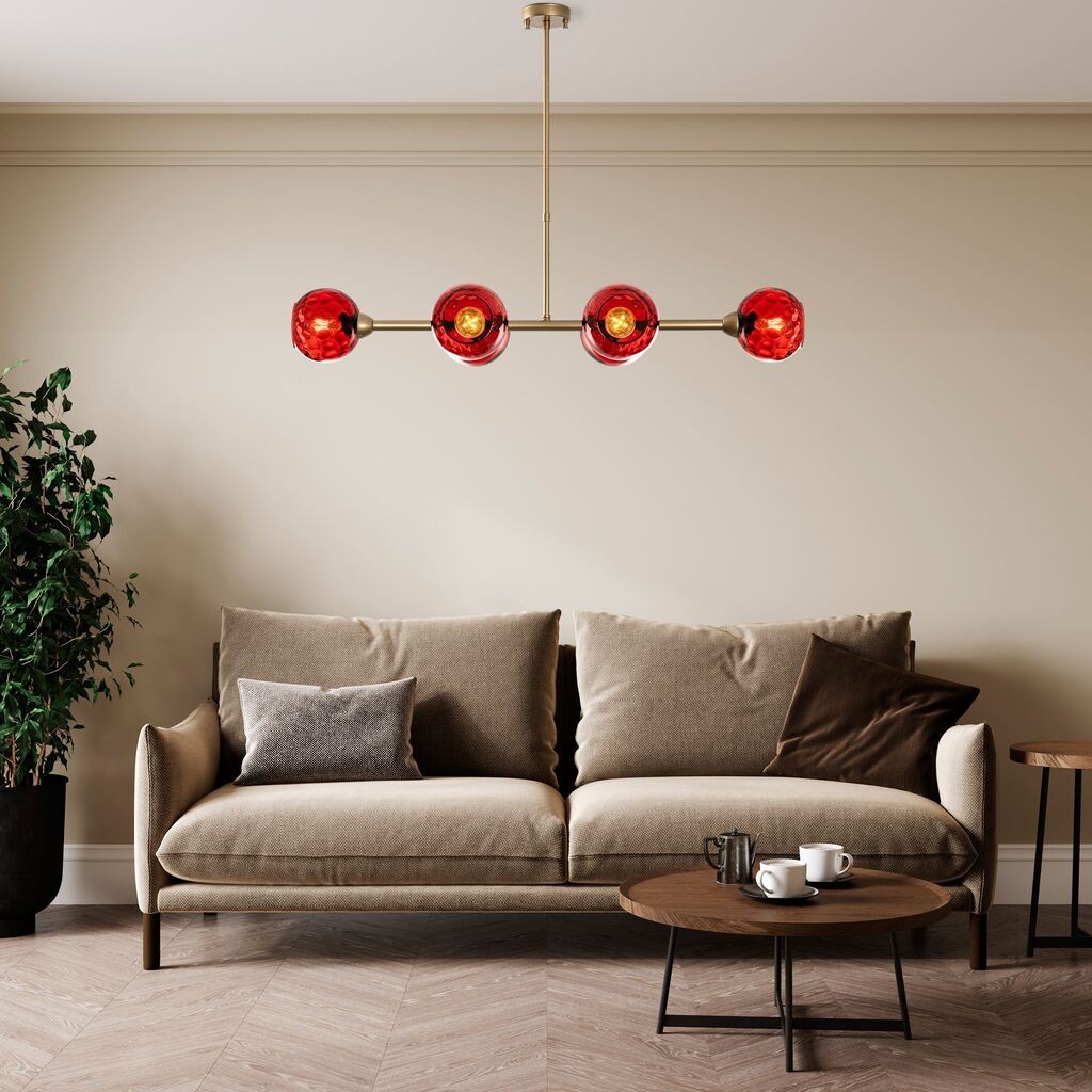 Opviq Luster Benek-15-14481, 103x40x74cm, IP20, Zlatno-crvene boje