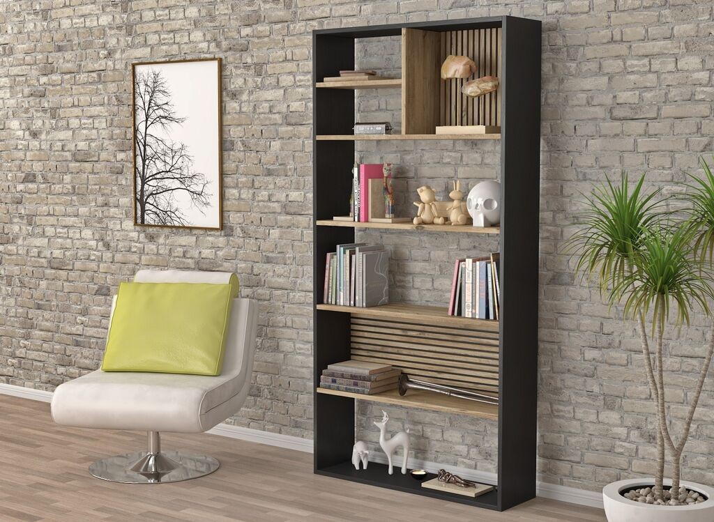 Hanah Home Bookshelf FRN-9013, 90x180x25 cm, Smeđa