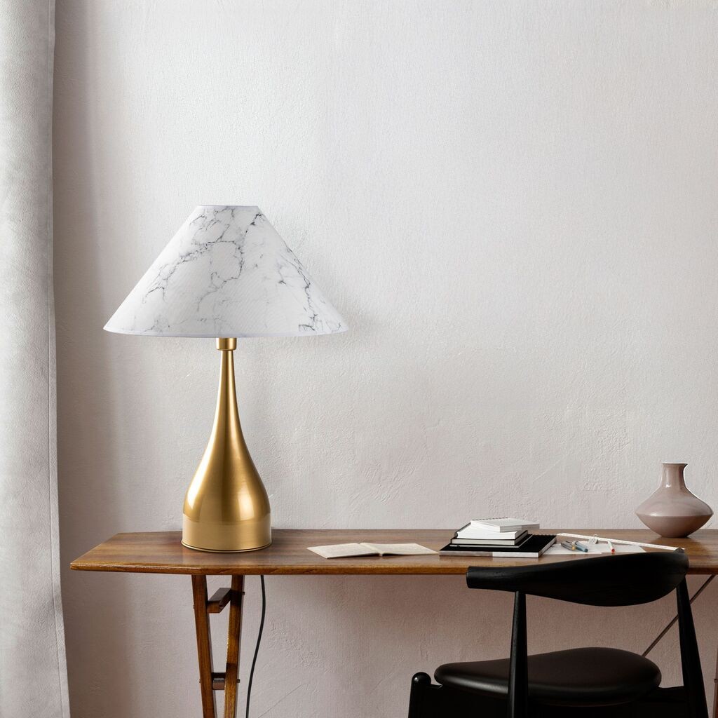 Opviq Stona lampa Luna-15275, 50x50x68 cm, IP20, Zlatno-bijela boja