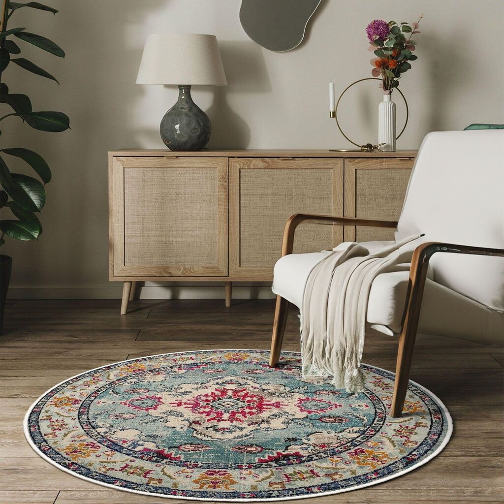 Conceptum Hypnose tepih Woopamuk495, 150x150cm, tirkizna