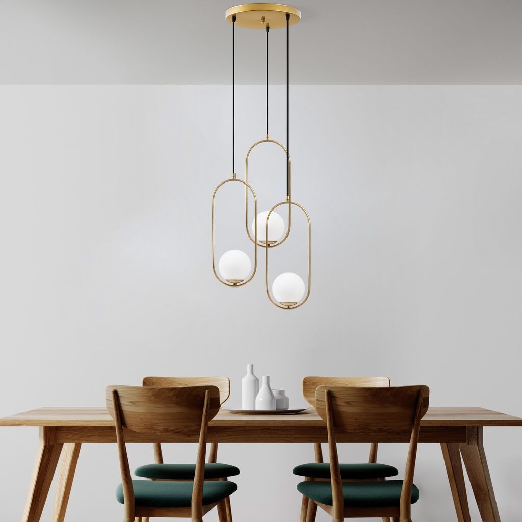 Opviq Luster Mudoni-Mr-935-1, 44x44x115cm, IP20, Bijelo-zlatna boja