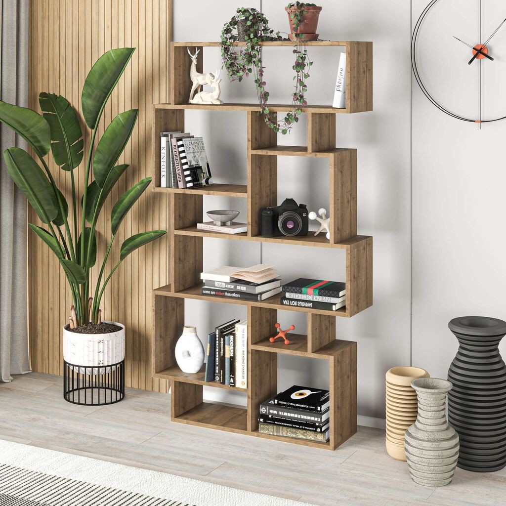 Hanah Home Bookshelf Karmato, 96x168,5x25,5 cm, Smeđa