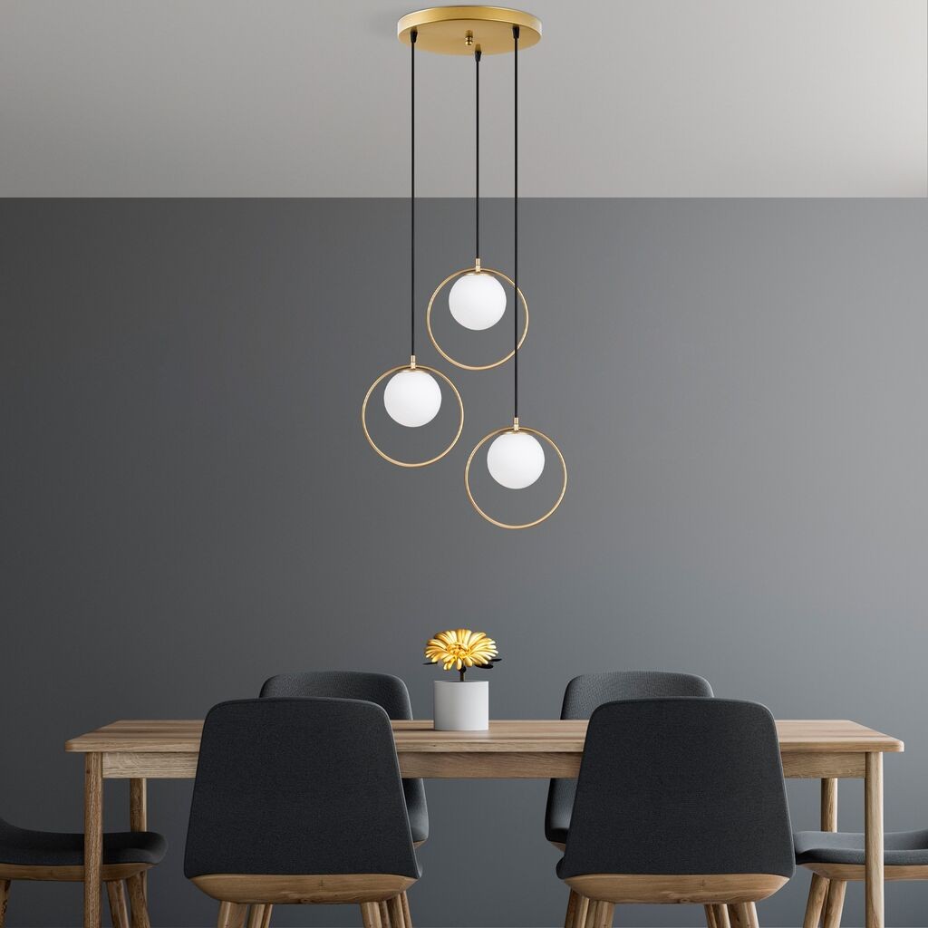 Opviq Luster Dolunay-4507, 47x47x115cm, IP20, Bijelo-zlatna boja