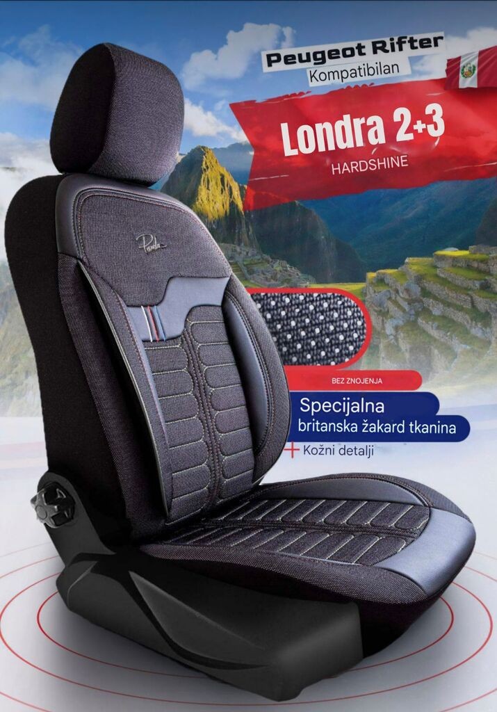 Top Deal Auto presvlaka tri odvojena Londra, Crna