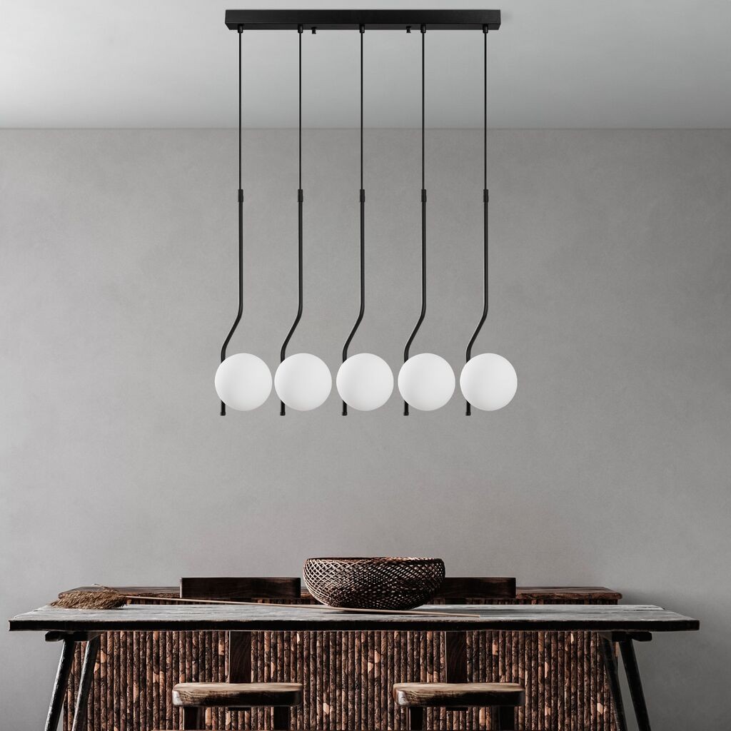 Opviq Luster Tulip-13829, 80x15x110cm, IP20, Crno-bijela