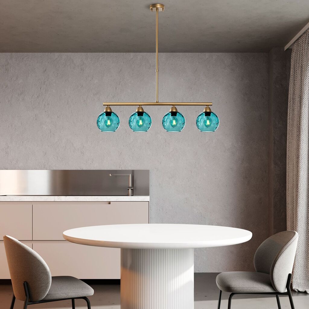 Opviq Luster Benek-15-14442, 80x15x80cm, IP20, Zlatno-plava boja