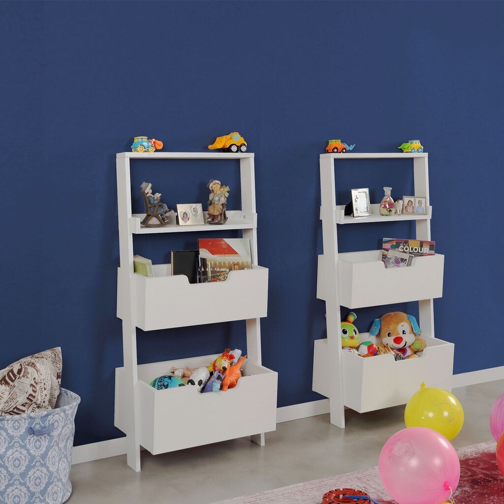 Hanah Home Set polica za knjige Samo Duple, 2 komada, 59x120x35 cm, Bijela