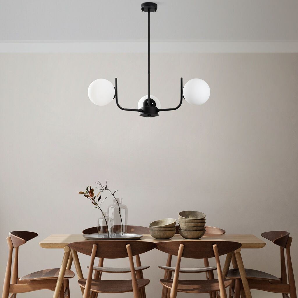 Opviq Luster Antler-13767, 53 cm, IP20, Bijelo-crna