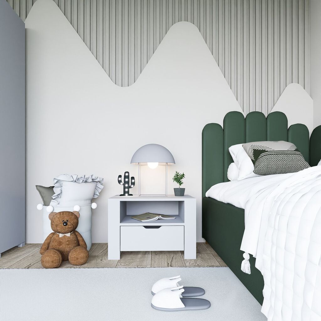 Hanah Home Noćni ormarić Duru 1600-34, 60x45x42 cm, Bijela