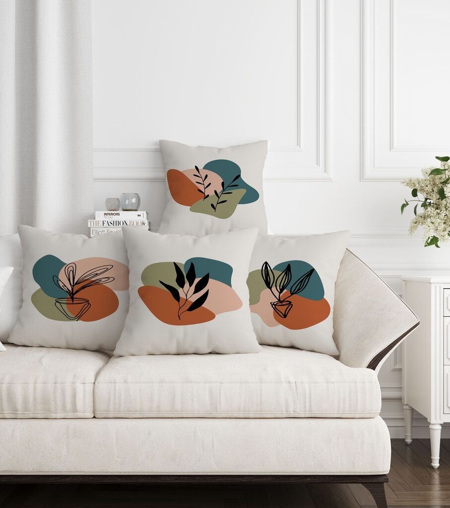 Aberto Design Set ukrasnih jastučnica ASR-plw4-17, 43 x 43 cm, 4 komada, Višebojne