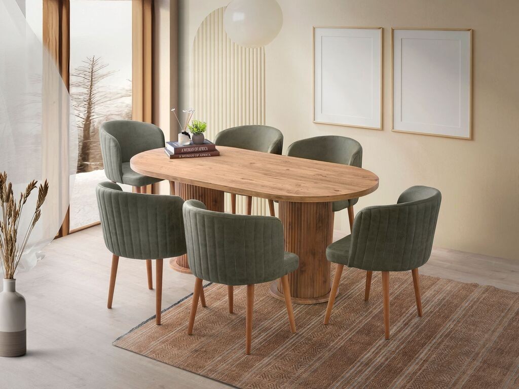 Hanah Home Trpezarijski sto Milas-2991, 180x77x90 cm, Smeđa