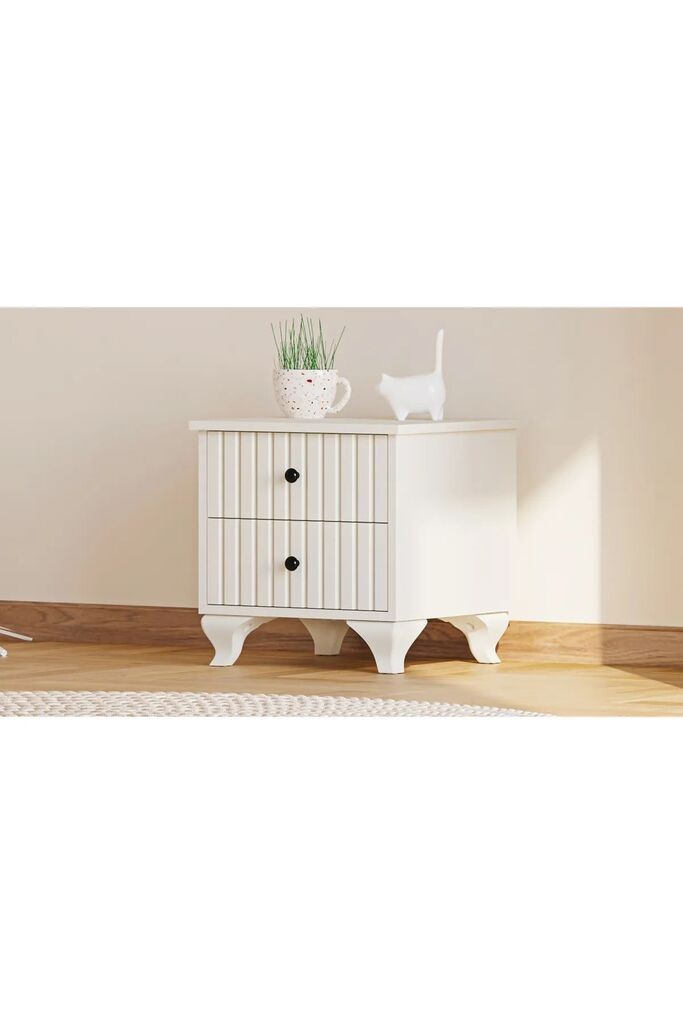 Hanah Home Noćni ormarić Rb-185-08, 45x45x40 cm, Bijela