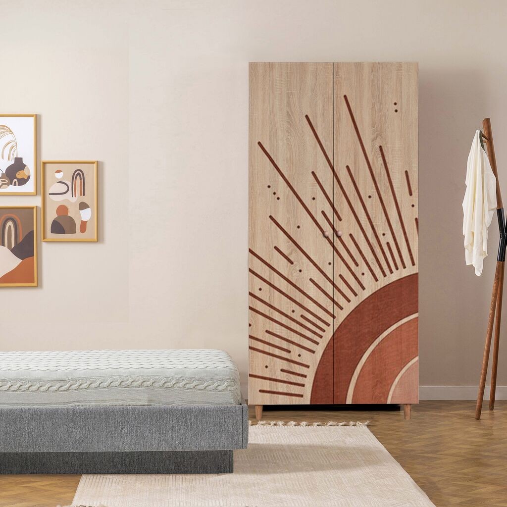 Hanah Kućni ormar Lidya 2 -970, 90x192x52 cm, Hrast