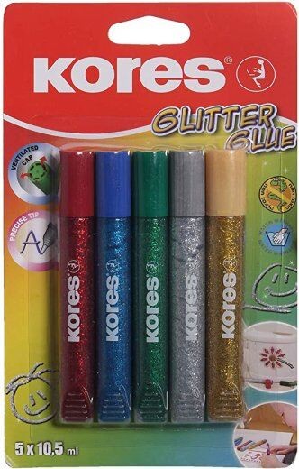 Kores Providno ljepilo sa šljokicama, 5 komada