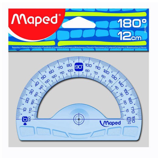 Maped Uglomjer, 180°, 12 cm, Svijetloplavi