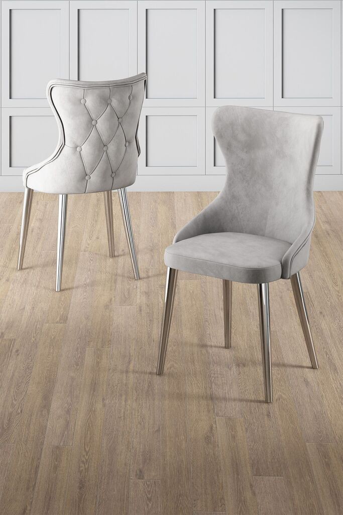 Hanah Home Alpa set stolica, 85x59x146 cm, 6 dijelova, svijetlosiva