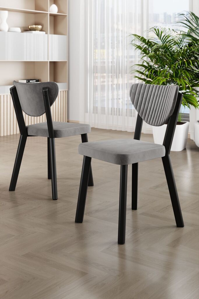 Hanah Home Arfe set stolica, 37x104x77 cm, 6 dijelova, Siva