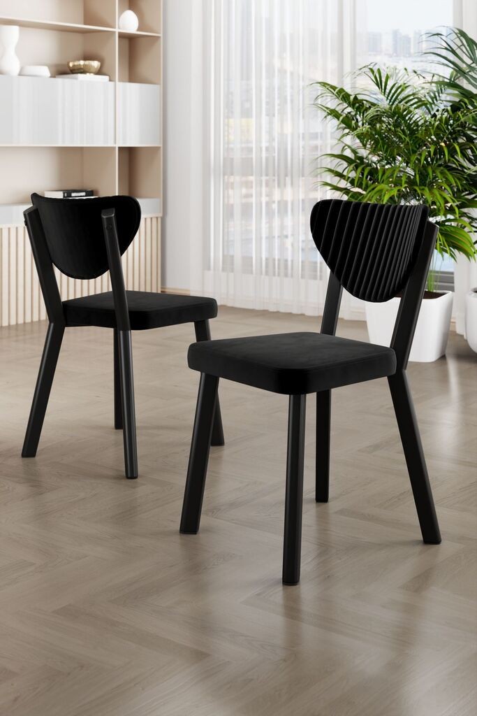 Hanah Home Set stolica Arfe, 37x104x77 cm, 6 dijelova, Crna