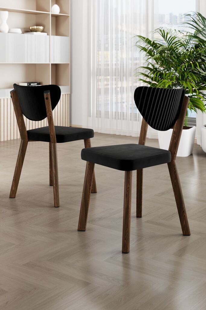 Hanah Home Set stolica Arfe, 37x104x77 cm, 6 dijelova, Crna