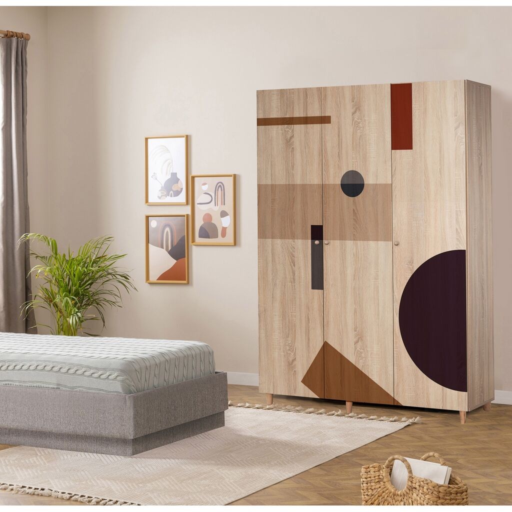 Hanah Home Ormar Lena 3 -969, 135x192x52 cm, Hrast