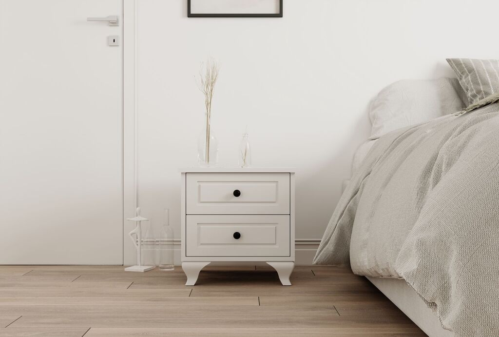 Hanah Home Noćni ormarić Rb-058, 45x45x40 cm, Bijela