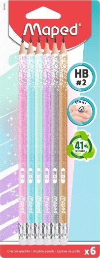 Maped Grafitna olovka sa gumicom, 6 komada