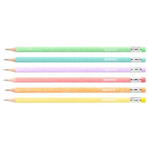 Kores Grafitna olovka sa gumicom, 6 komada