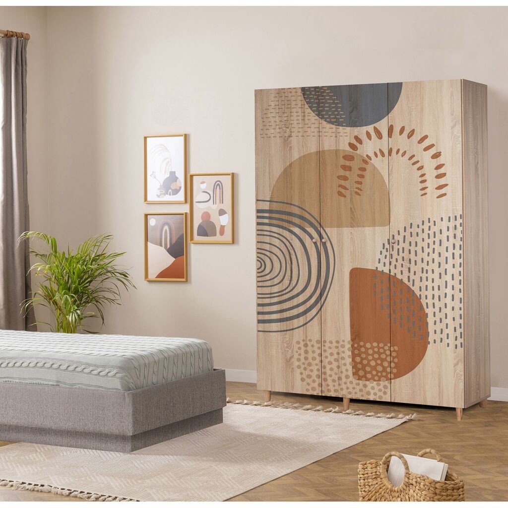 Hanah Home Ormar Lena 3 -975, 135x192x52 cm, Hrast