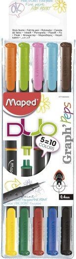 Maped Duo Finelineri, 10 boja, 5 komada