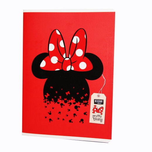 Disney Sveska Minnie, Meka korica, A5, 54 lista, Dikto linije, Crvena