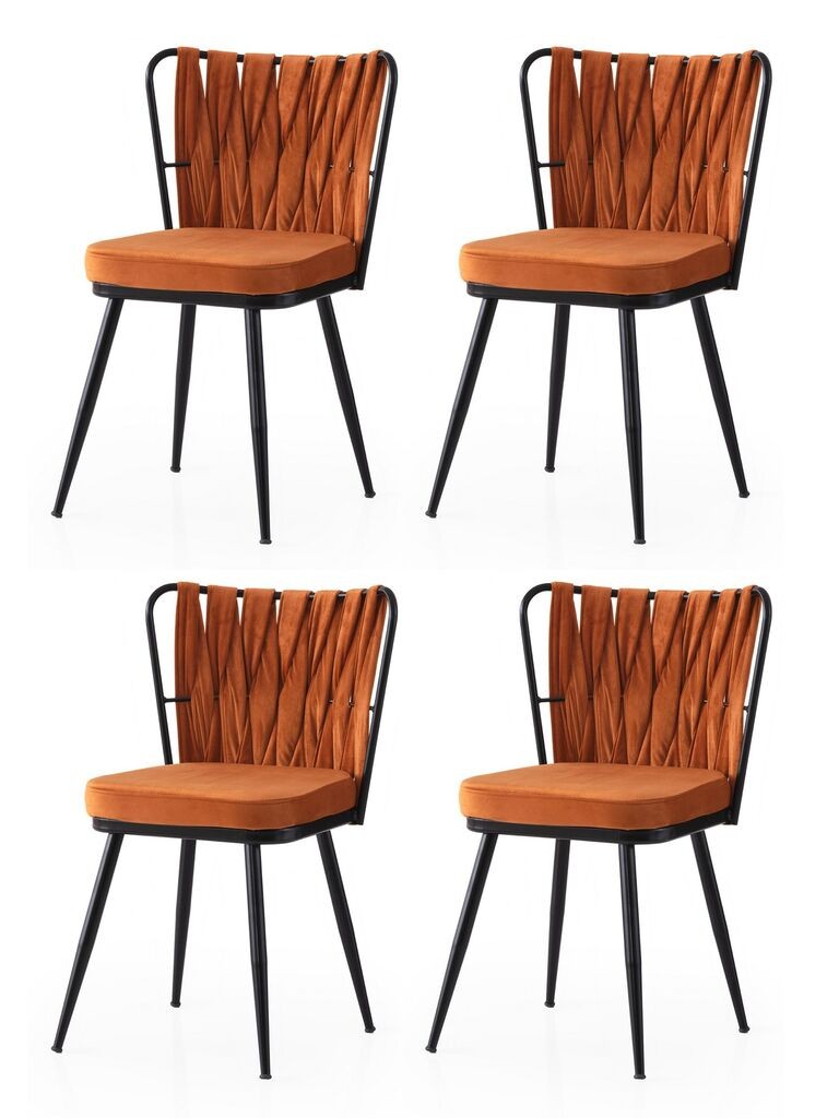 Hanah Home set stolica Kusakli-224 V4, 67,5x63x103,5 cm, 4 dijela, narandžasta