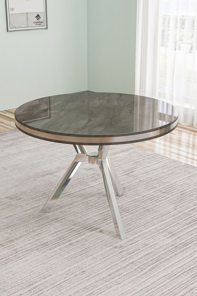 Hanah Home Trpezarijski sto Mos, 90x74x90 cm, Hrom