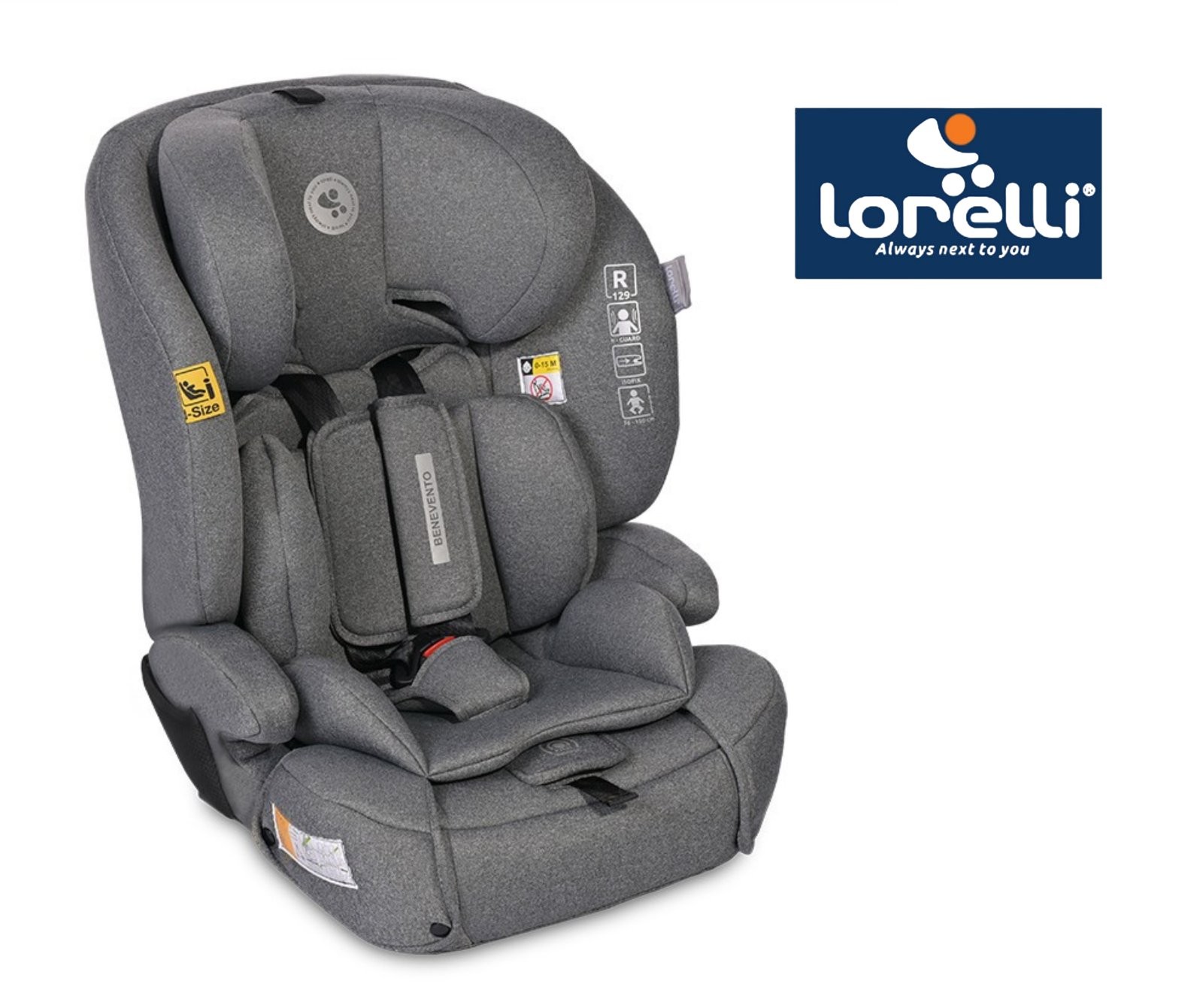 Lorelli Autosjedalica Benevento  isofix, 76-150cm, Siva