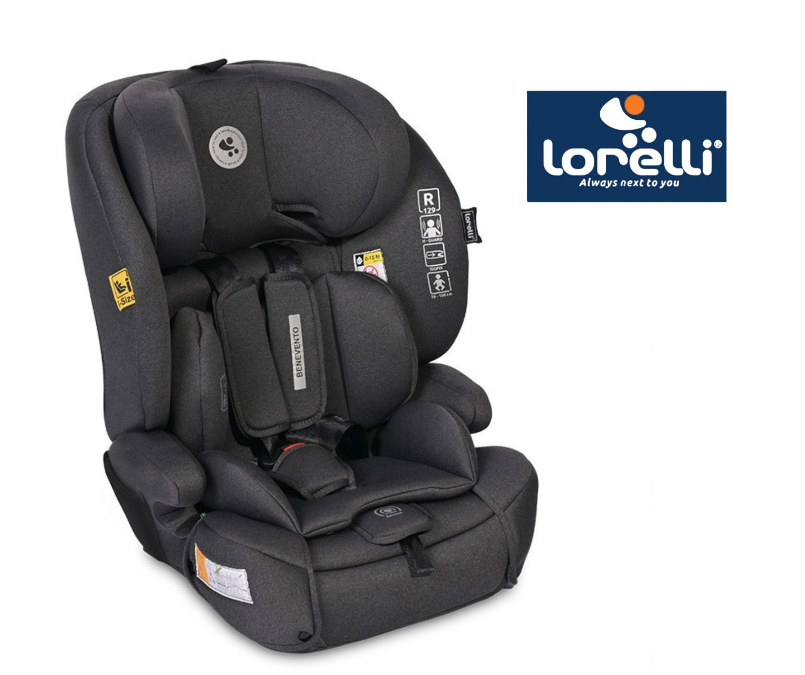 Lorelli Autosjedalica benevento jasper isofix, 76-150cm, Crna
