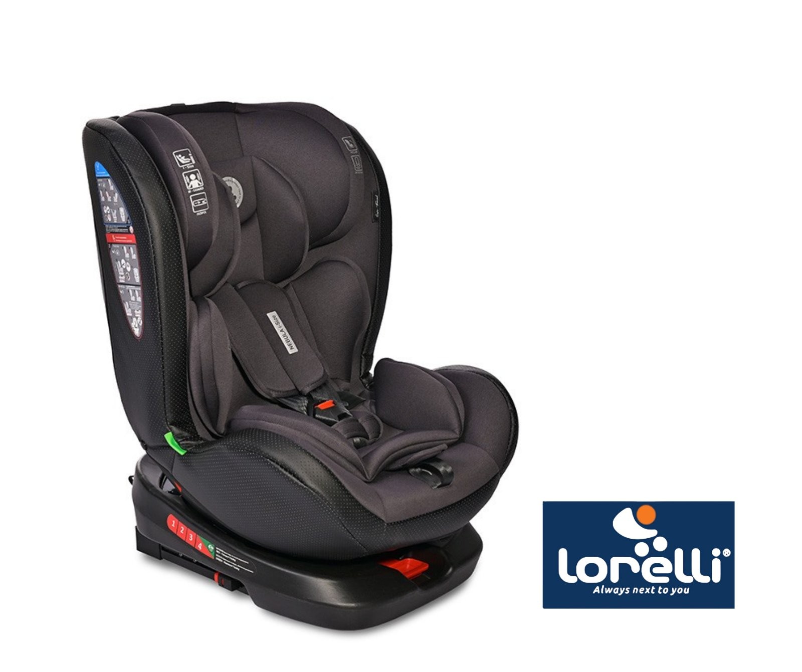 Lorelli Autosjedalica Nebula, I-size, isofix 40-150cm, Crna