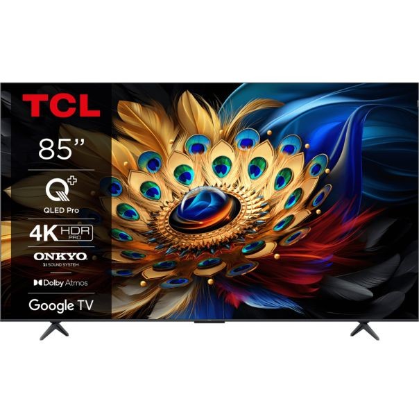 TCL 85C655 Smart TV, 85", Google TV, QLED, 4K UHD, crni