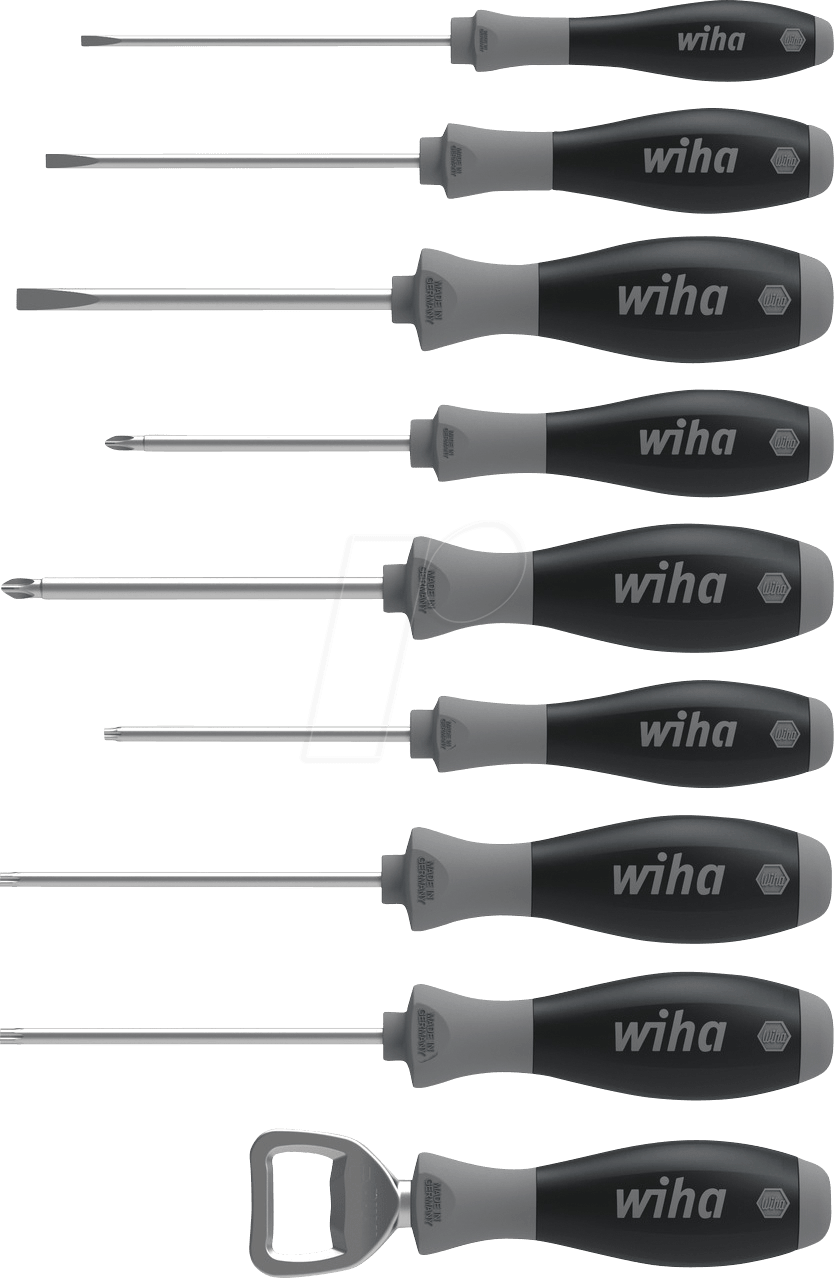 WIHA set odvijača za godišnjicu s mekom završnom obradom, 8 + 1 otvarač za pivo