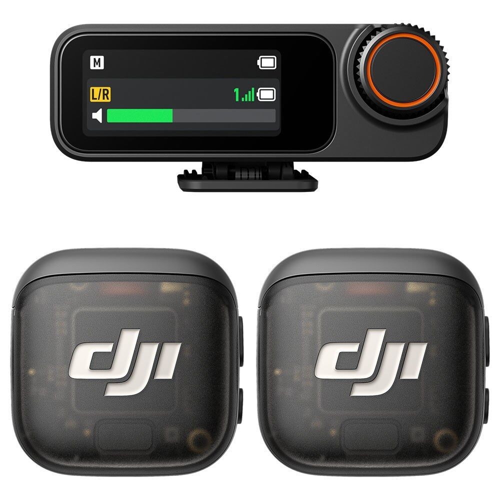DJI Mikrofon, Mic 3 (2TX + 1RX + CC), prenos zvuka do 250 m, 5.5 h snimanja, 48 kHz 24 bit, OLED zaslon, Crni